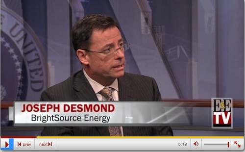 Joseph Desmond of BrightSource Energy: Ivanpah a Model for Future CSP Projects