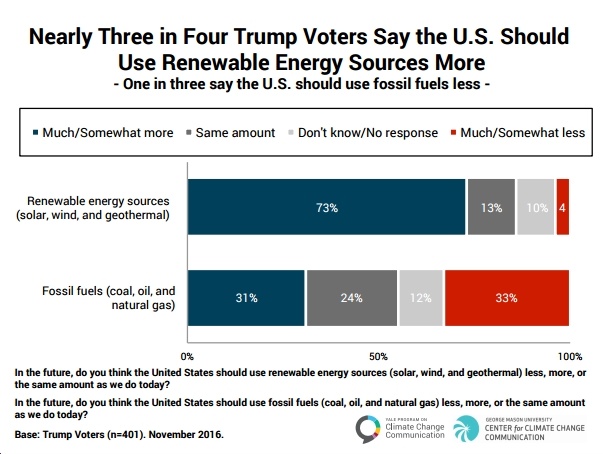 Survey Finds Trump Voters Strongly Support a Transition to Clean Energy