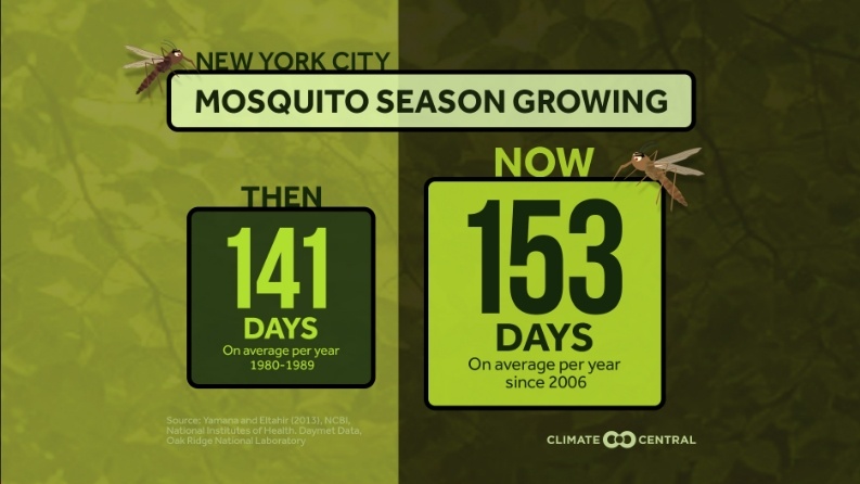 New Climate Central Study: Global Warming Has Already Increased Mosquito Season, Risk of Zika Virus Throughout U.S.