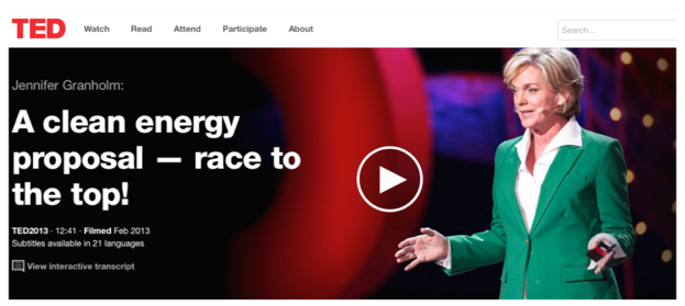 TED Talk: Michigan Governor Jennifer Granholm