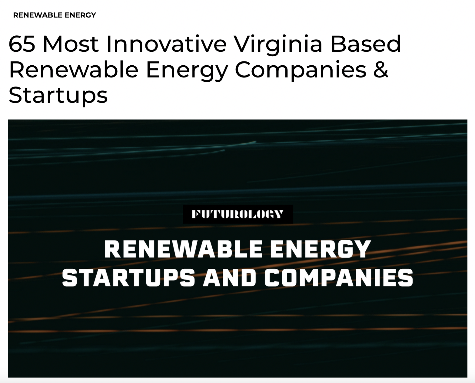 Tigercomm Named Among Top Renewable Energy Companies in Virginia